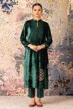 Emerald Green Velvet Embroidered Tunic Set (Vt-04)