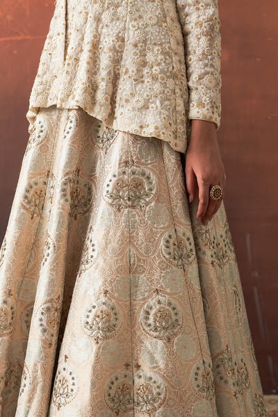 TOOSH BROCADE & GEORGETTE EMB. LEHENGA SET (EVO-02A) (2 PCS)