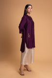 PURPLE DUPION EMB. KURTA SET (2 PCS)