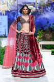 Ruby velvet emb. Blouse with phalsa dupion emb. Lehenga & falsa net dupatta  e-29/tl-122a/bls, tl-122b/dup, e-29/tl-122/leh)