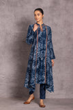 DARK BLUE VISCOSE DUPION EMBROIDERED TUNIC ( DC-04)