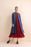 BLUE HANDLOOM COTTON LONG JACKET (1 PC)