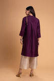 PURPLE DUPION EMB. KURTA SET (2 PCS)