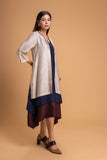 RED DUPION EMB. DRESS (1 PC)