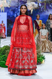Red Mushroo & Dupion Embroidered Lehenga Set (Tl-07/bls, Sl-03, Sl-03/dup)