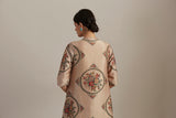Beige silk chanderi bloomcycle printed tunic (SV-05/KUR)