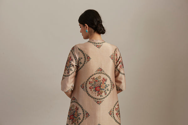 BEIGE SILK CHANDERI TUNIC (1 PC)