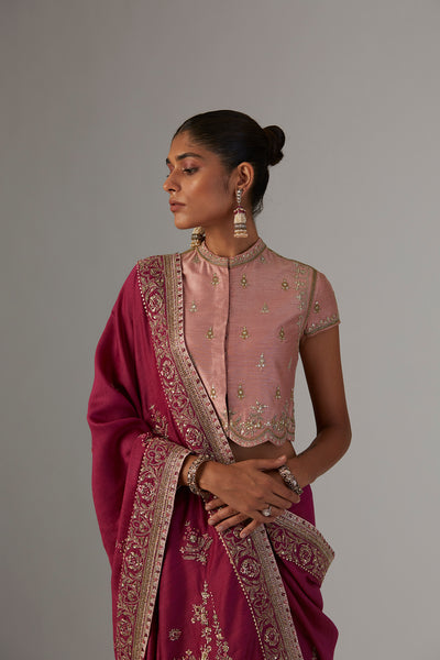 FALSA TUSSAR EMBROIDERED SAREE (3 PCS)