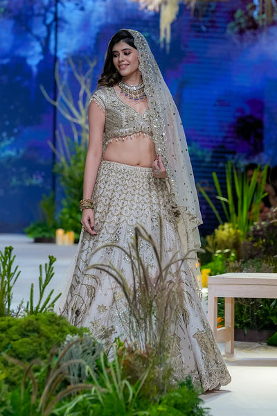 Toosh  Viscose Dupion Embroidered  Lehenga Set ( Fa-55a/bls, Fa-55/leh,  Fa-55d/dup-2, Se-08a/Dupatta)