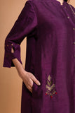 PURPLE DUPION EMB. KURTA SET (2 PCS)