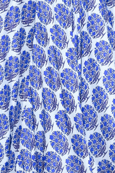 Blue Macrame Top With Blue & White Digital Printed Lehenga & Ivory Emb. Half Jacket ( Fa-23a/jkt, Sam/fa-23/skt + Crn, Fa-23/bls)