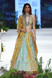 Yellow Viscose Dupion Scalloped Emb. Lehenga & Yellow Organza Emb. Dupatta (Sk-34b/dup Fa-56a/bls, Fa-56/leh)