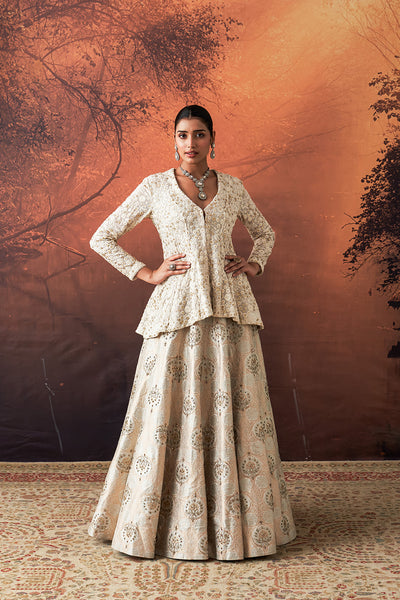 TOOSH BROCADE & GEORGETTE EMB. LEHENGA SET (EVO-02A) (2 PCS)