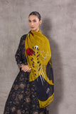 BLACK VISCOSE DUPION  PRINTED EMBROIDERED TAGAAI KURTA (DC-02/KUR)
