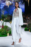 Toosh Emb. Bodysuit with Ivory mushroo drape skirt and Ivory Chikankari cape (FA-30B/SKT, FA-24A/BLS, FA-24/JKT)