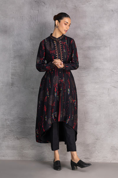 BLACK & MAROON DUPION JACKET (1 PC)