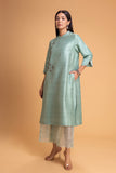 AQUA DUPION EMB. KURTA SET (2 PCS)