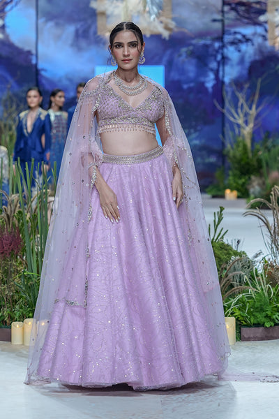 Lilac Tulle Net Skirt & Blouse ( Fa-54)