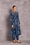 DARK BLUE VISCOSE DUPION EMBROIDERED TUNIC ( DC-04)