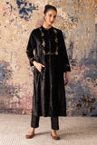 Black Velvet Embroidered Kurta Set (Vt-06)