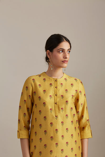 Amber silk chanderi floral printed tunic (SV-12/KUR)