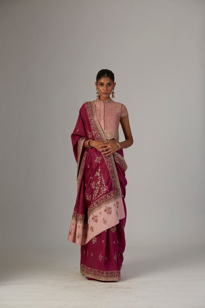 FALSA TUSSAR EMBROIDERED SAREE (3 PCS)