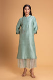 AQUA DUPION EMB. KURTA SET (2 PCS)