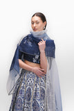 IVORY & BLUE EMBROIDERED LEHENGA SET