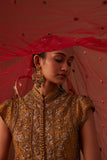 CRIMSON TULLE EMBROIDERED DUPATTA (1 PC)