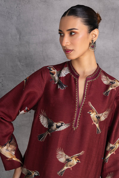 BURGUNDY DUPION TUNIC (1 PC)