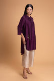 PURPLE DUPION EMB. KURTA SET (2 PCS)