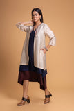RED DUPION EMB. DRESS (1 PC)