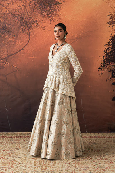 TOOSH BROCADE & GEORGETTE EMB. LEHENGA SET (EVO-02A) (2 PCS)