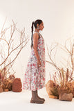 Ivory Chanderi Chintz Printed Crinkled Dress ( SH-04A)
