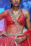Red Brocade Blouse, Red Silk Dupion Emb. Lehenga With Crino & Red Net Emb. Veil ( Blouse-06, Fb-03/leh+can, Kz-15a/dup)