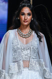 Ivory Emb. Blouse with Chikankari Lehenga and Tulle Net Cape (WD-01(BLOUSE), FA-27/LEH +CRN, FA-27C/CAPE)