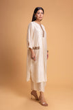 IVORY DUPION EMB. KURTA SET (2 PCS)