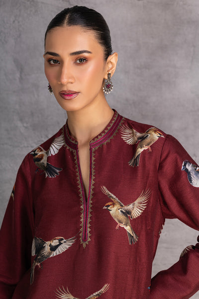 BURGUNDY DUPION TUNIC (1 PC)