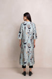 AQUA SILK CHANDERI PRINTED TUNIC (1 PC)