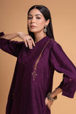 PURPLE DUPION EMB. KURTA SET (2 PCS)