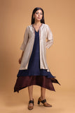 RED DUPION EMB. DRESS (1 PC)