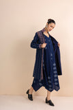 BLUE HANDWOVEN COTTON LONG JACKET (1 PC)