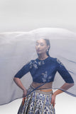 IVORY & BLUE EMBROIDERED LEHENGA SET