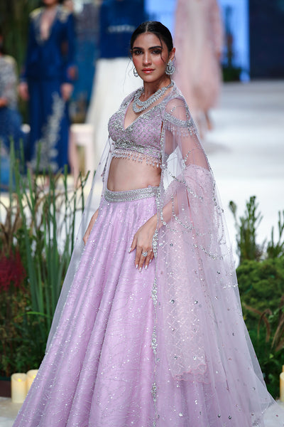 Lilac Tulle Net Skirt & Blouse ( Fa-54)