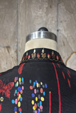 BLACK & MAROON DUPION PRINTED JACKET WITH EMB. DETAILS ( AJP-10)(1 PC)
