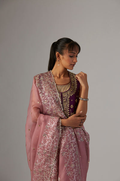 PURPLE DUPION JACKET WITH BLOUSE (2 PCS)