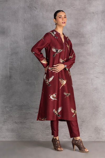 BURGUNDY DUPION TUNIC (1 PC)
