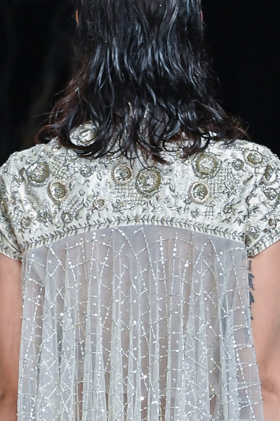 IVORY DUPION EMBROIDERED TOP WITH COPPER ANTIQUE SKIRT (TL-135/SKT, SK-30/TOP)