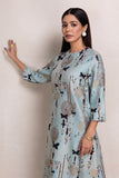 AQUA SILK CHANDERI PRINTED TUNIC (1 PC)