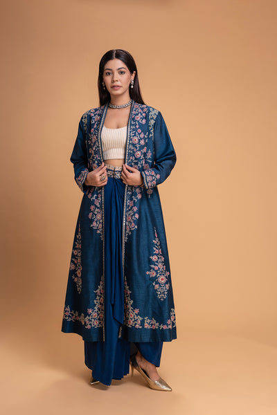 ELECTRIC BLUE EMB JACKET SET (1 PC)